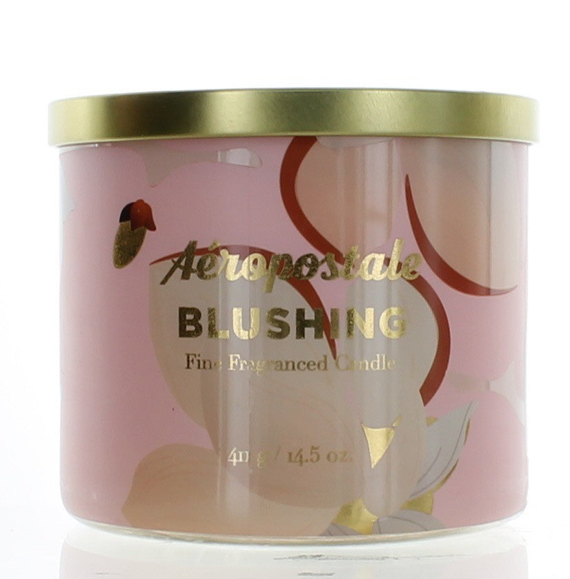 Jar of Aeropostale 14.5 oz Soy Wax Blend 3 Wick Candle - Blushing